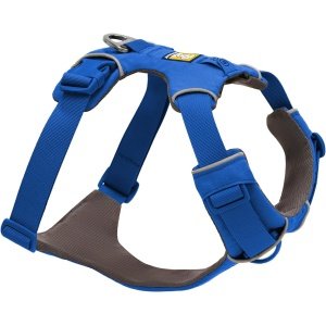 RUFFWEAR Front Range Harness - Extra Large, Reflective, Comfortable Padded Everyday Dog Walking Harness with No Pull Design, 2 Lead Attachments & V Ring, L/XL, Blue Pool