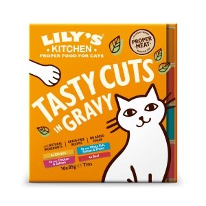 Lily's Kitchen Natural Adult Wet Cat Food in Gravy - Tasty Cuts Mixed Multipack - Complete Grain-Free Recipes (16 Tins x 85g)